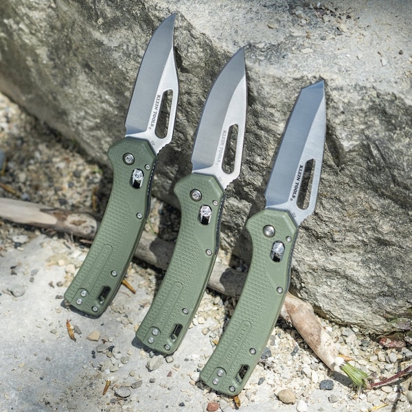 KTO Resurgence Knife, Clip Point Blade, Moss Green Handle